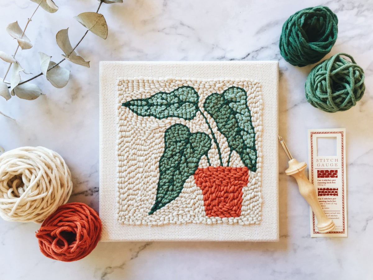 Punch needle pattern - Little plant pot